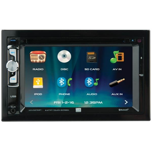 Dual XDVD276BT 6.2" LCD Touch Screen Double Din Car Stereo
