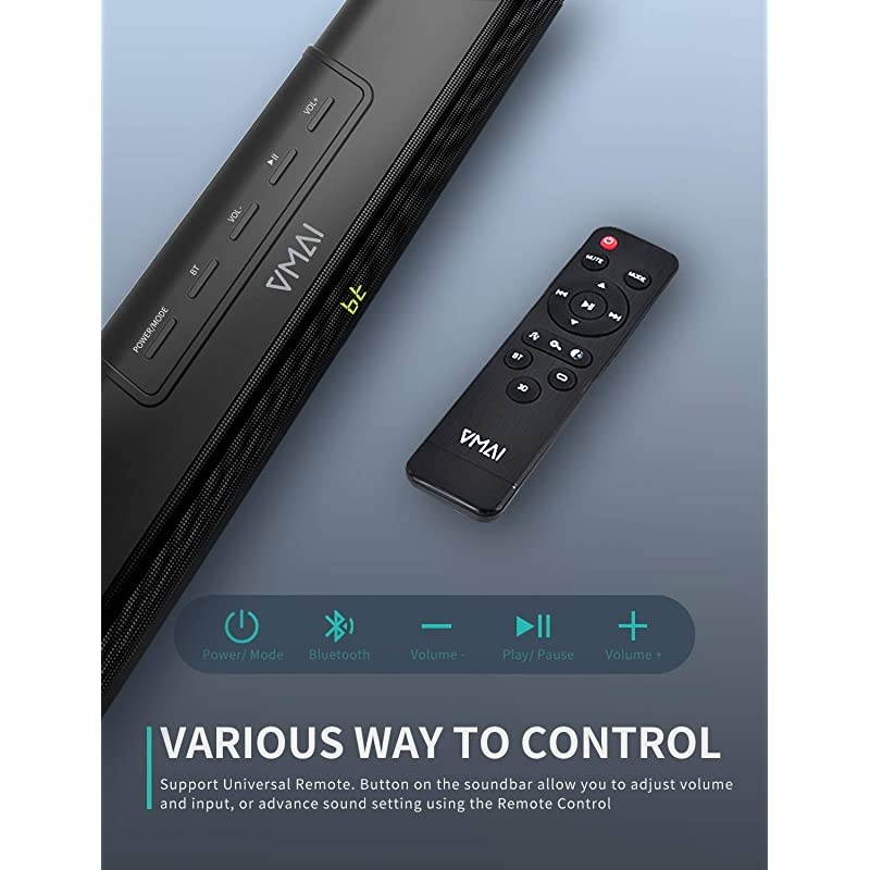 Bar Bar for TV bar with Builtin Subwoofer Wired Wireless Bluetooth 50 Speaker for TV HDMIOpticalAuxUSB Input Wall Mountable Surround System for TV Home Theater