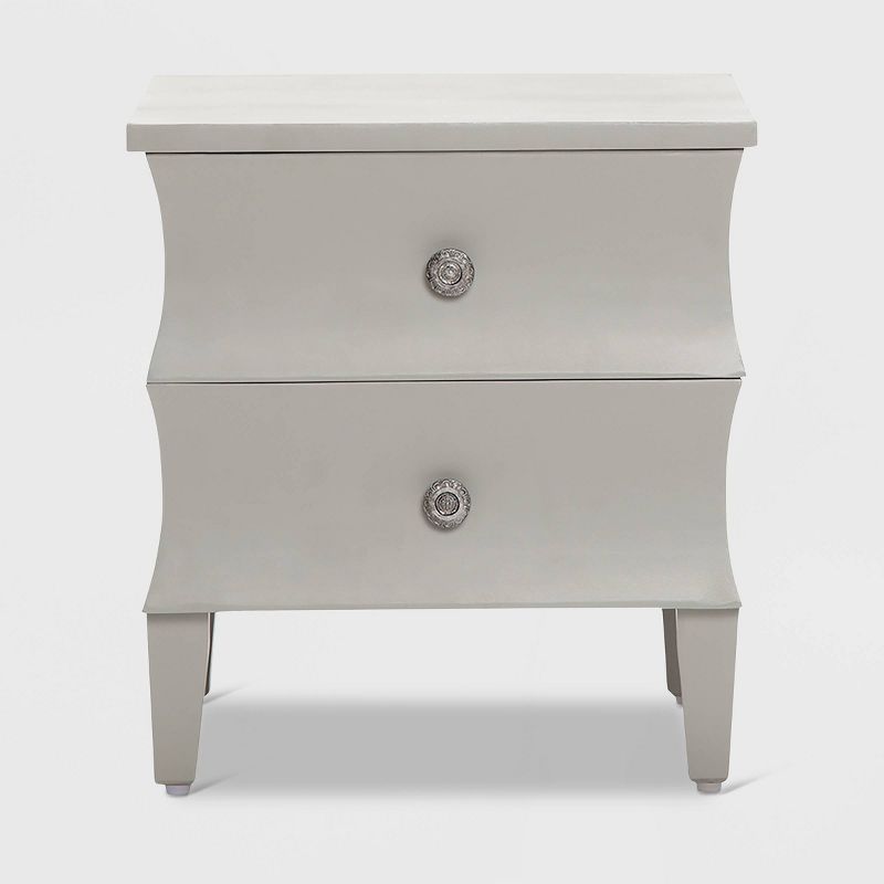 Arlan Side Table with 2 Drawers Gray - Adore Decor