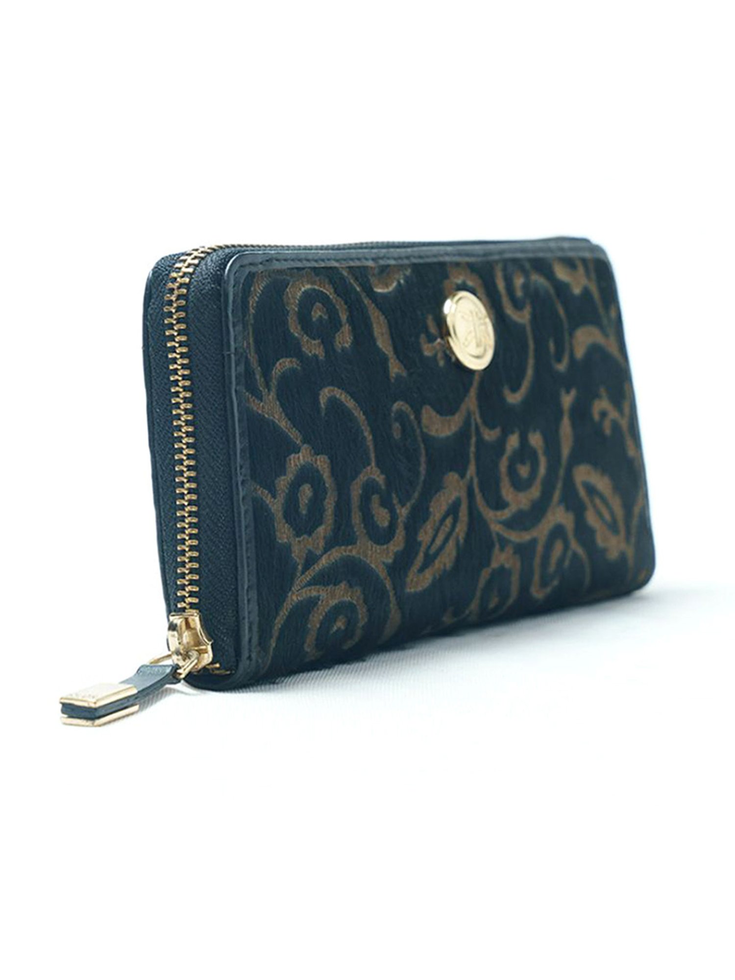 RI2K London Blue Leather Textured Zip around Wallet