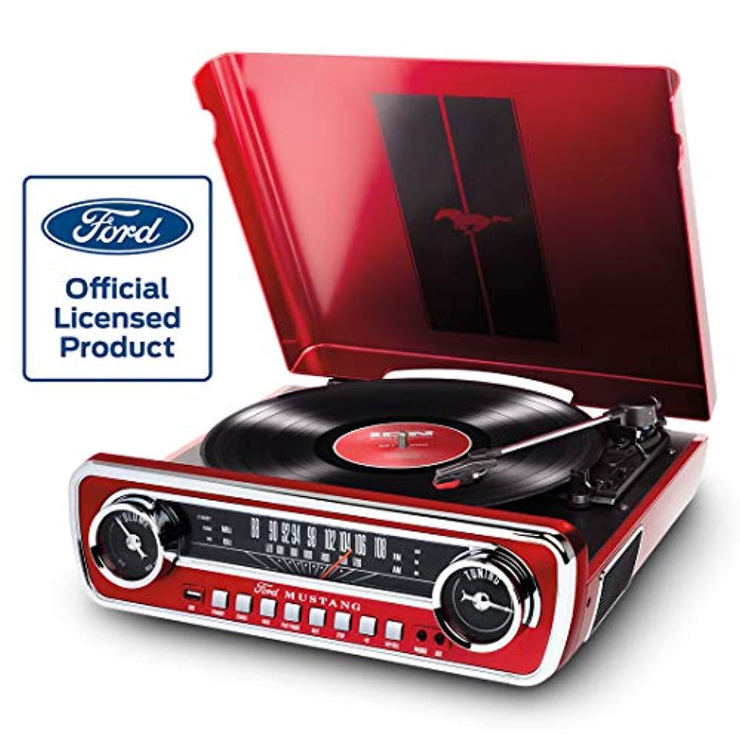 ION MUSTANG-LP-RED IT69 CLASSIC CAR-STYLED MUSIC CENTER