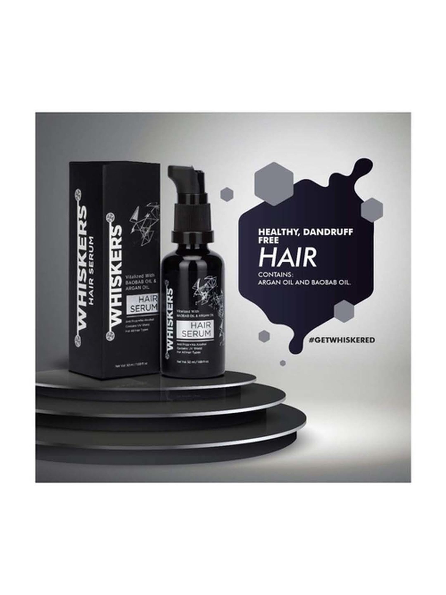 Whiskers Vitalized Baoba Oil & Argan Oil Hair Serum - 50 ml