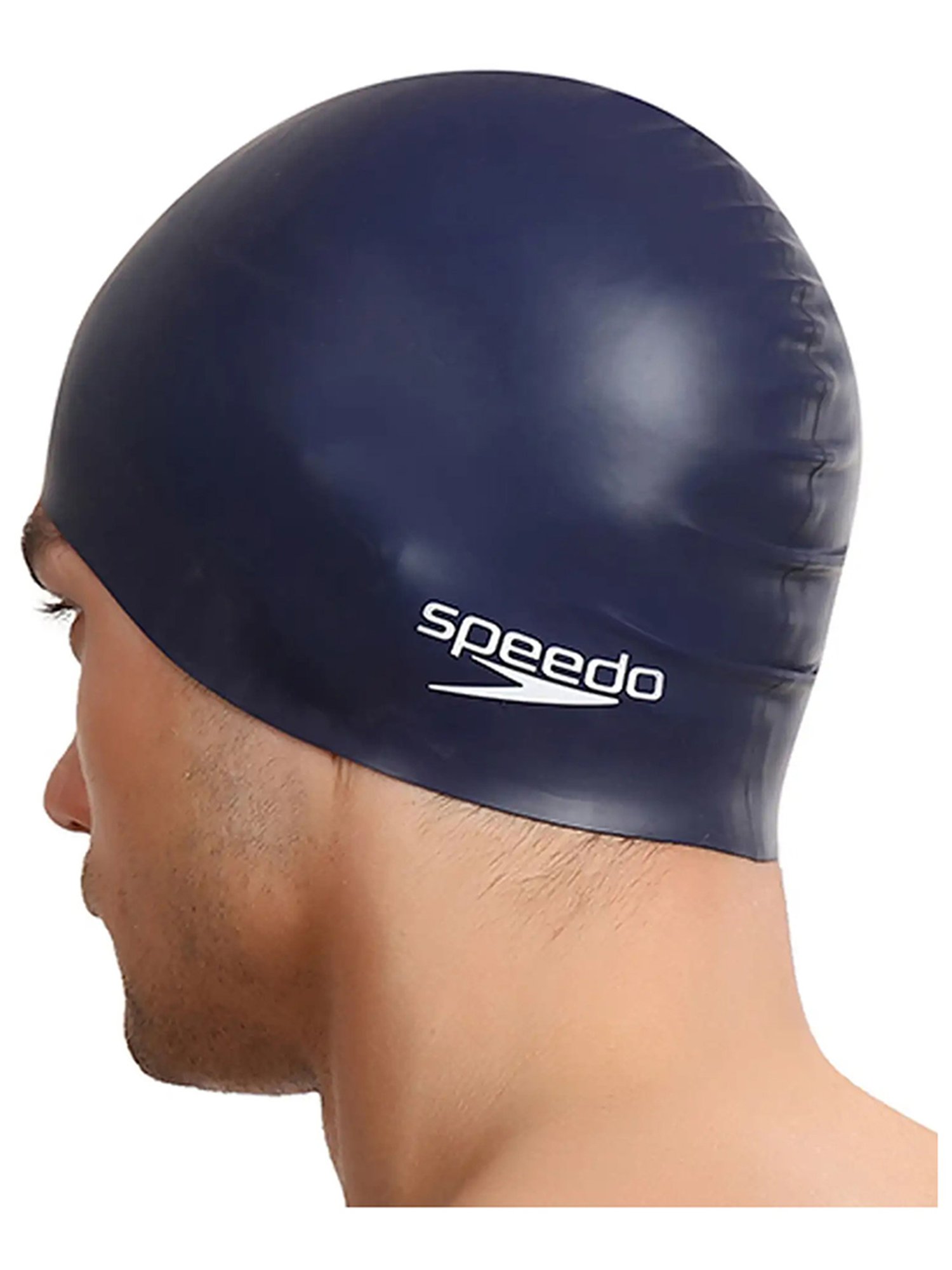 Speedo Unisex Flat Silicone Swim Cap (Navy)