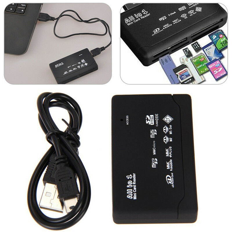 Mini All In One USB Multi Memory Card Reader High Speed Hard Drive Adapters For CF XD SD MMC SDHC MS