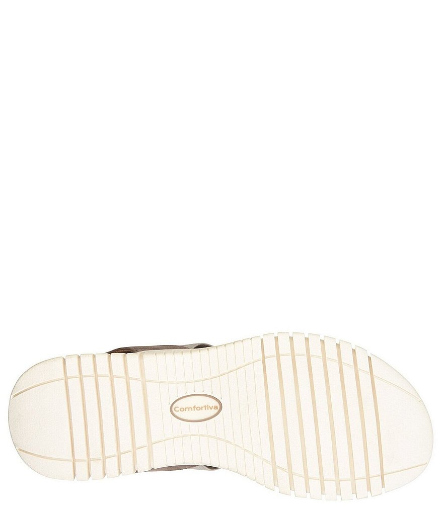 Comfortiva Charlee Elastic Metallic Leather Strap Sandals