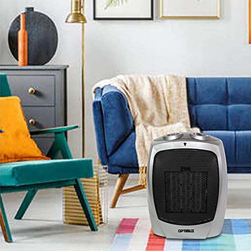 Optimus H-7004 Portable Electric Ceramic Room Heater with Automatic Thermostat Control and Fan Function for Indoor Home Space Heating