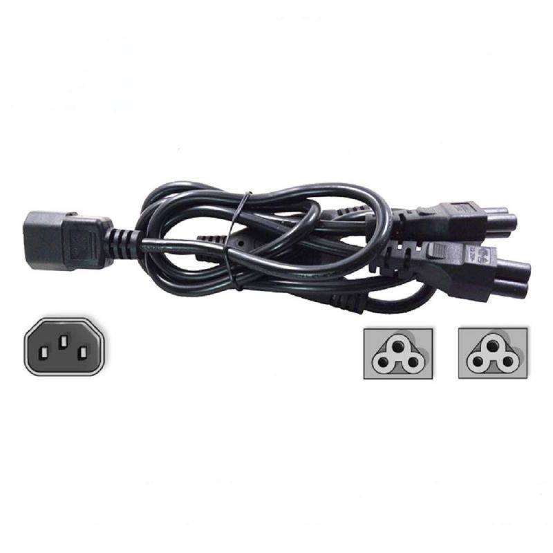 Tekit C14 to C13+NEMA 5-15R Y Splitter Power Plug Cord,Single IEC 320 C14 Male to C13+Nema 5-15R Female Splitter Adapter Cable Cord ,1ft /30mm