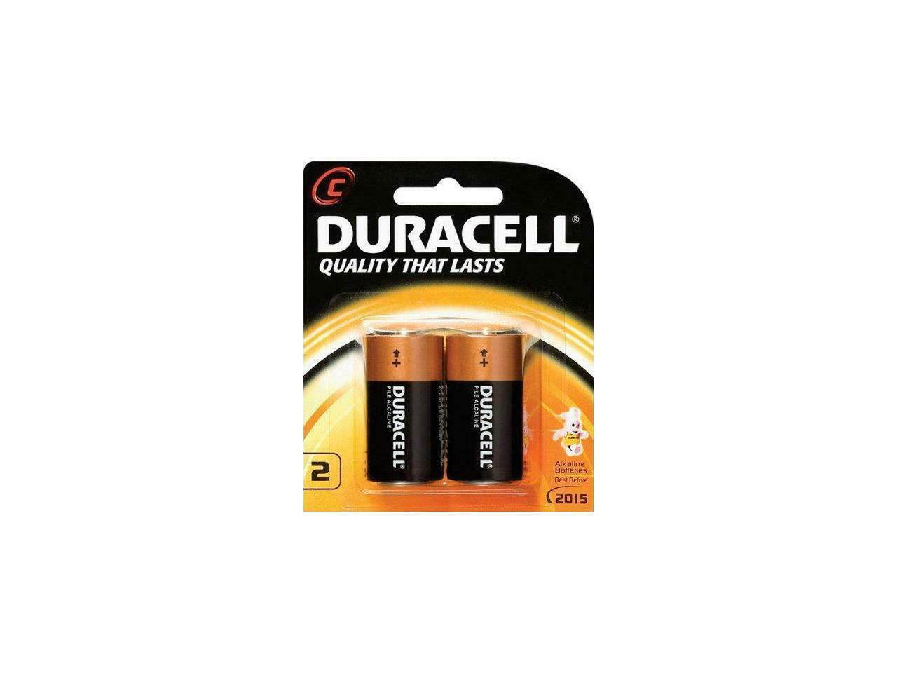 DURACELL Coppertop 1.5V Size C Alkaline Battery, 2-pack
