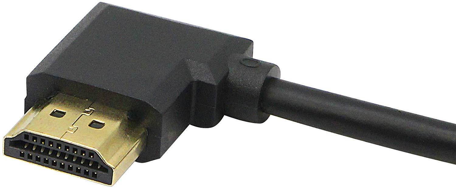 SinLoon 90 Angle HDMI Cable Gold Plated High Speed Right & Left Degree HDMI Male to Male Adapter Cable Supports Ethernet, 3D and Audio Return(HDMI R-HDMI L,1m) (1M)