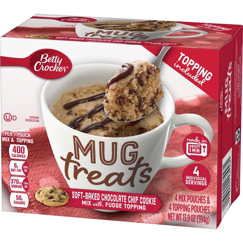 Betty Crocker Mug Treats Soft-Baked Chocolate Chip Cookie - 4ct/13.9oz