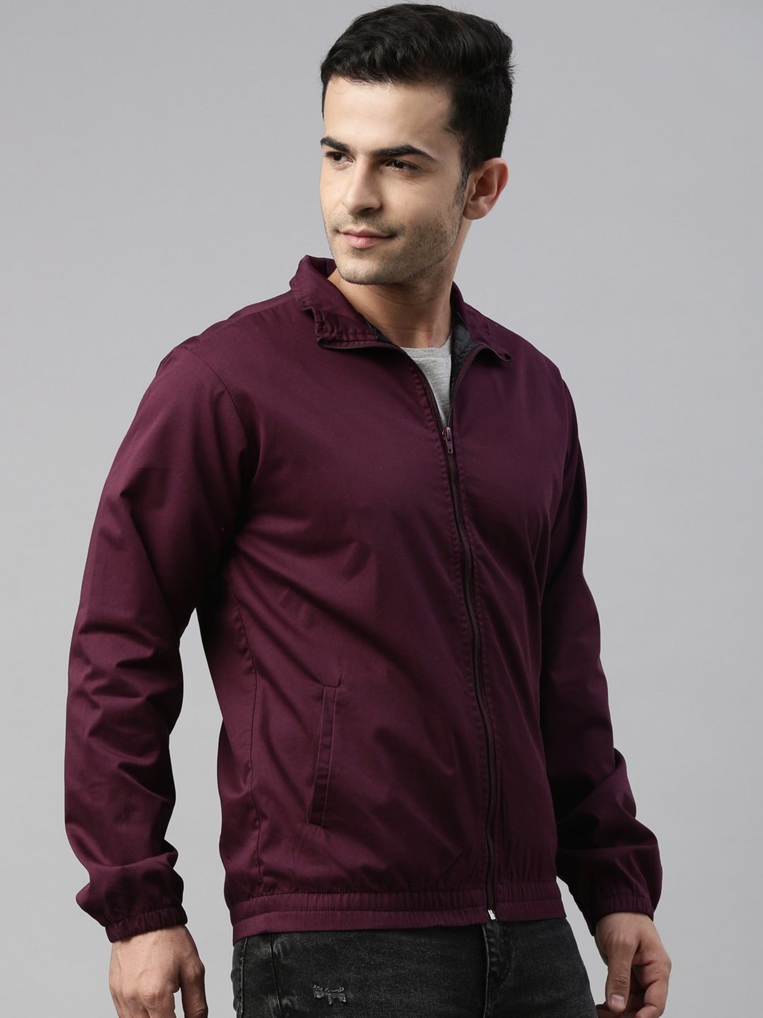 Hummel Grey Regular Fit Bomber Jacket