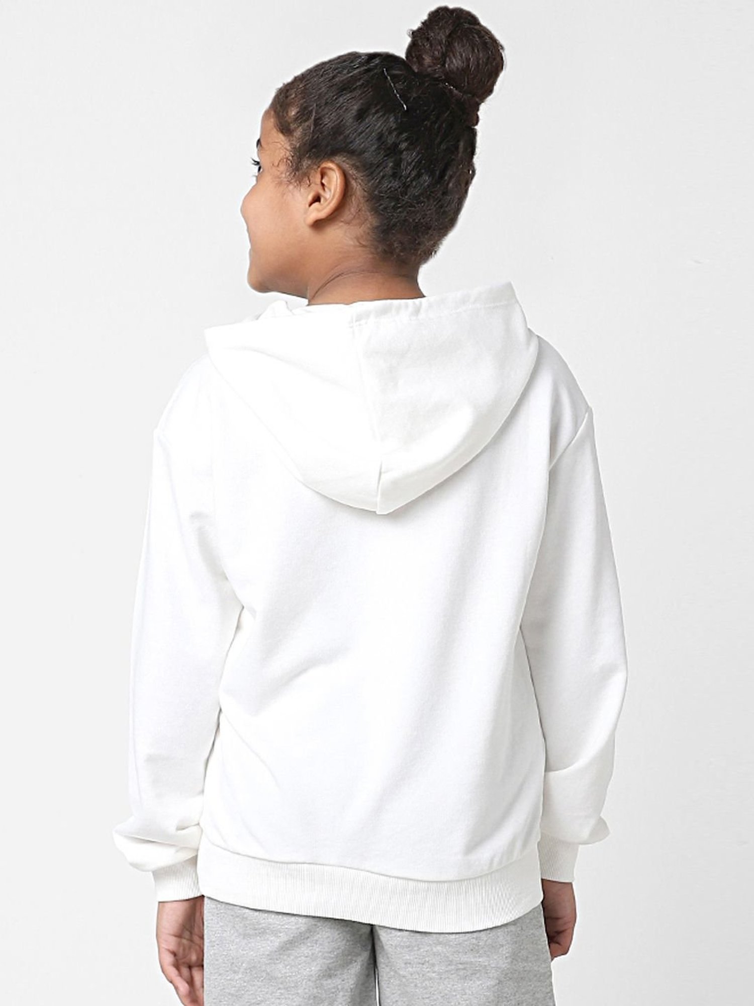 KIDS ONLY White Printed Full Sleeves Sweatshirt
