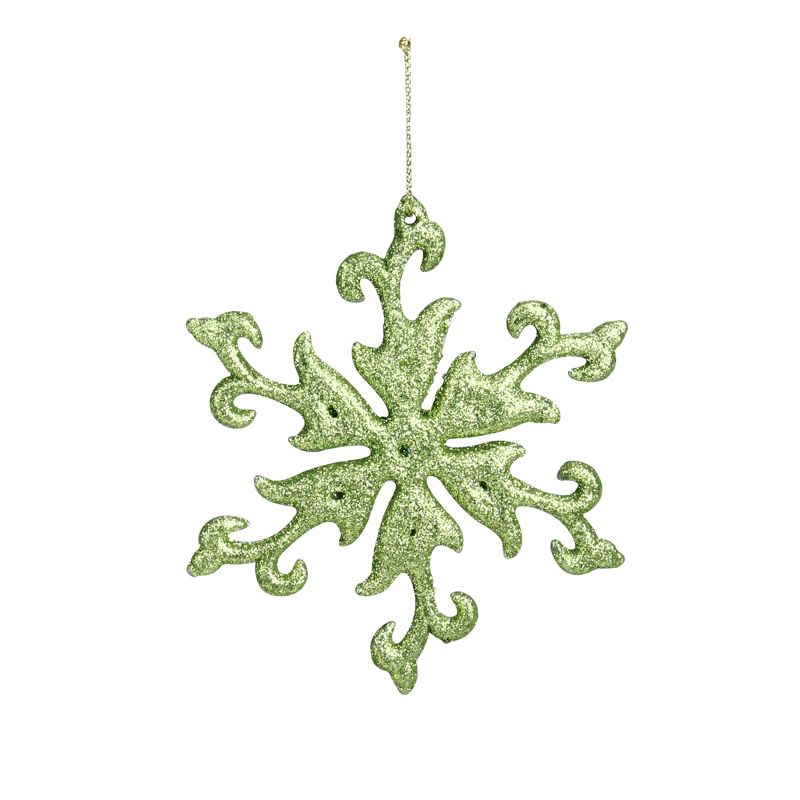 Lynn Roberts 4.75" Glittered Snowflake Christmas Ornament - Kiwi Green