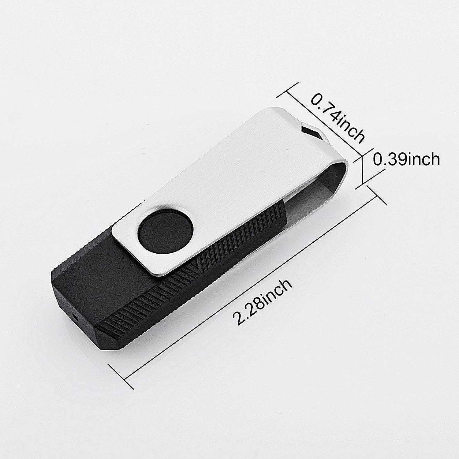 TOPESEL 64GB USB 2.0 Flash Drive Memory Stick Thumb Drive Swivel USB JumpDrive