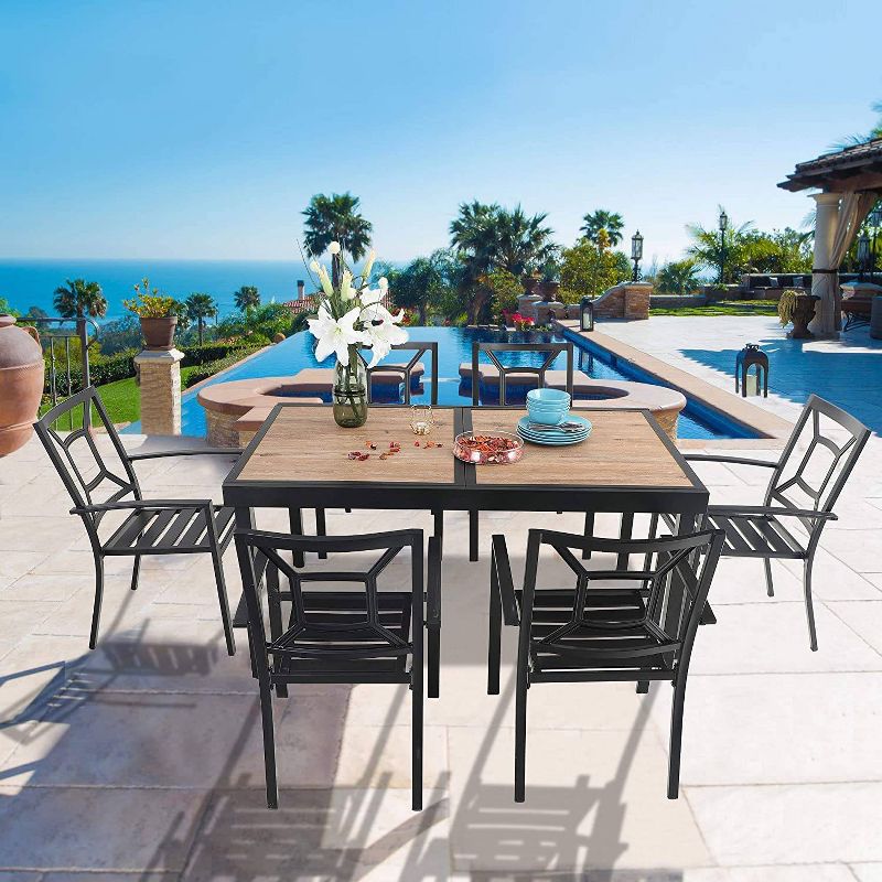 Circi 5pc Outdoor Dining Set - Black and Charcoal - CosmoLiving by Cosmoplitan