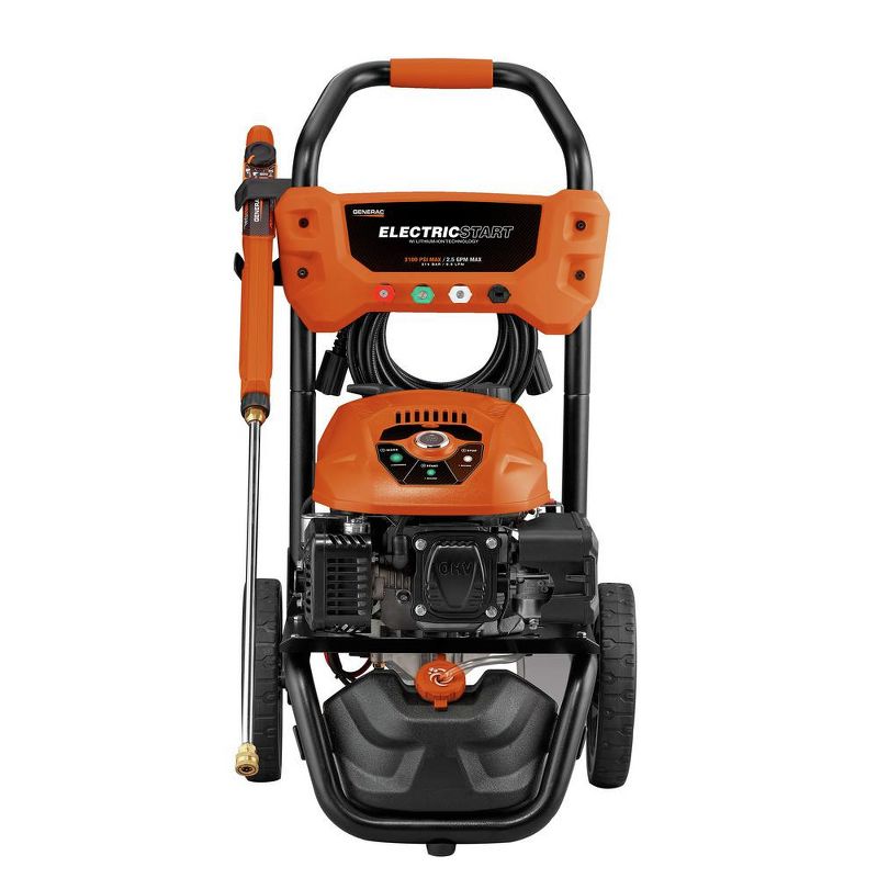Generac 7132 3100 PSI/2.5 GPM Gas Pressure Washer Li-Ion Electric Start with PowerDial Spray Gun, 25 ft. Hose and 4 Nozzles