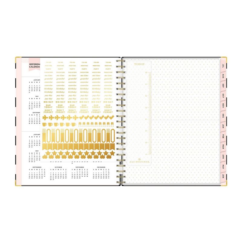2021-22 Academic Planner 8.5" x 11" Hard Cover Weekly/Monthly Wirebound Rugby Stripe Black - Day Designer
