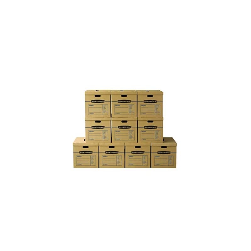 SmoothMove Classic Moving Boxes, Tape-Free Assembly, Easy Carry Handles, Large, 21 x 17 x 17 Inches, 10 Pack (7718202)