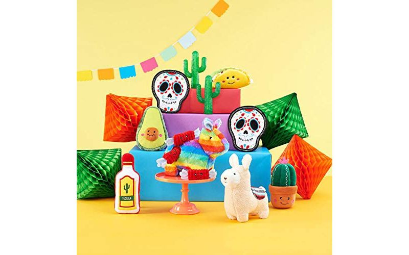 ZippyPaws - Zippy Burrow Interactive Squeaky Hide and Seek Plush Dog Toy - Donkey with Candy, Multicolored