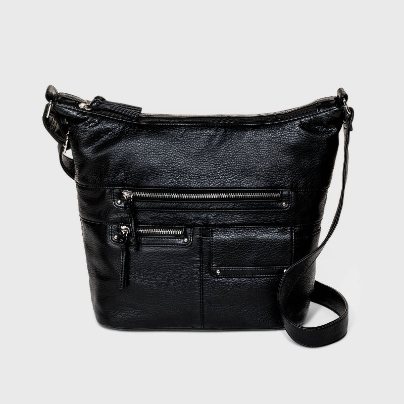 Bueno Zip Closure Shoulder Bag - Black