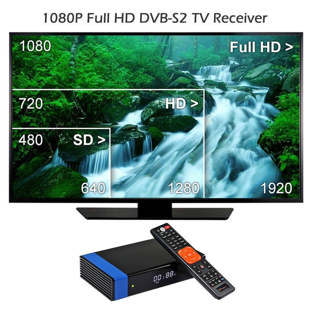GTMEDIA V8 NOVA BLUE Universal DVB-S2 TV Receiver Digital Video Broadcasting Receiver Full HD 1080P Set Top Box Built-in WiFi Support H.265 EPG