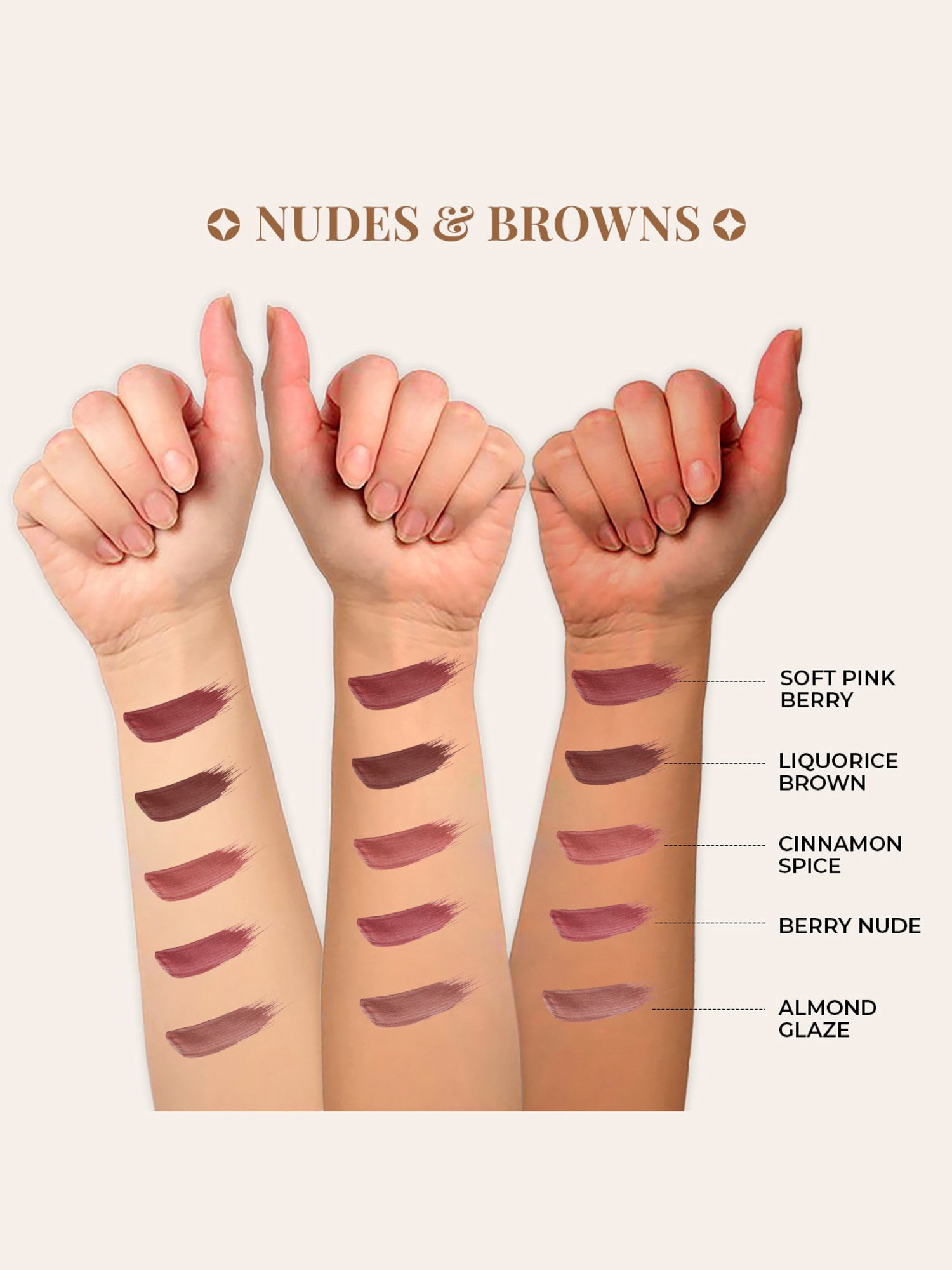 JUST HERBS Herb-Enriched Matte Liquid Lipstick Kit - Nudes + Browns