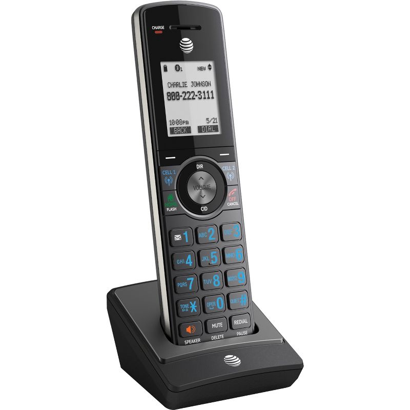 AT&T Connect to Cell Accessory Handset - Cordless - Bluetooth, DECT 6.0 - 4000 Phone Book/Directory Memory - Black