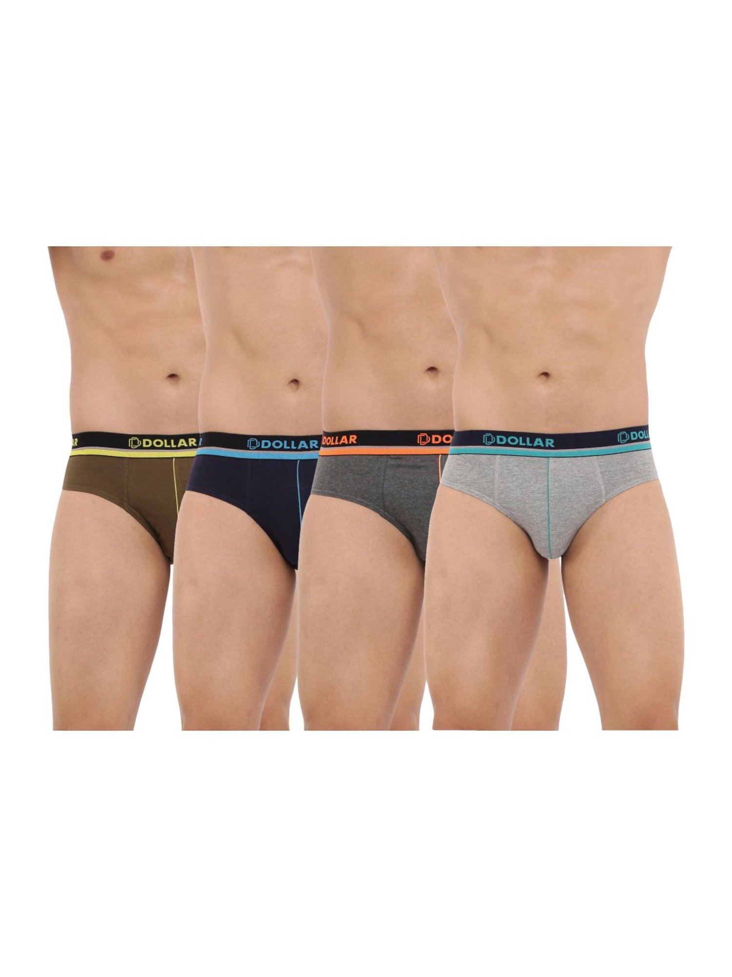 Dollar Bigboss Assorted Color Cotton Glo Briefs (Pack Of 4)