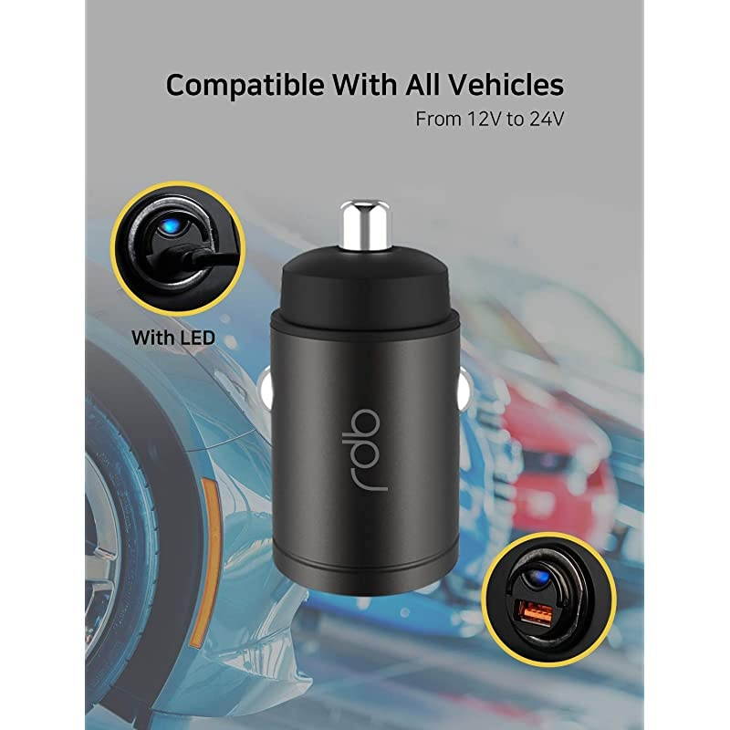 USB C Car Charger,  PD Max 30W, Super Mini Flush Fit, [Full Metal Zinc Alloy], Fast Charging Adapter