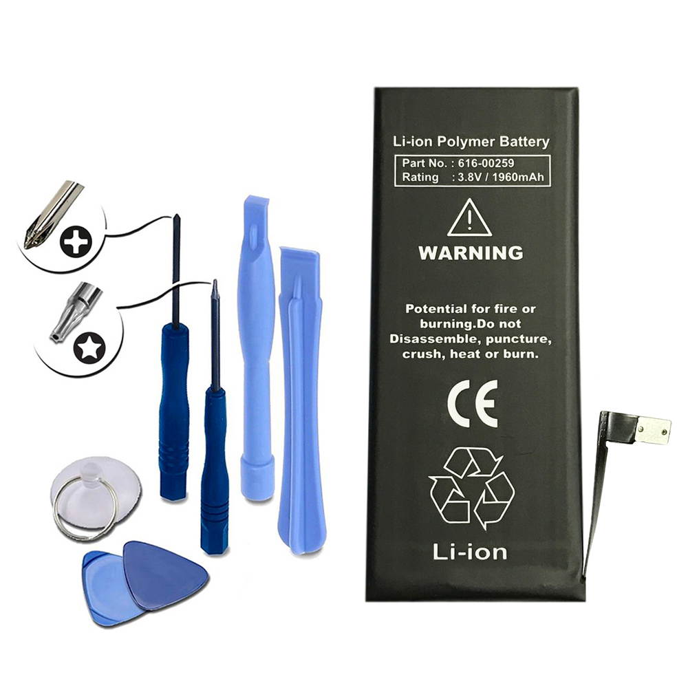 1960mAh 616-00255, 616-00258, 616-00259 Battery Replacement for Apple iPhone 7 A1660, A1778, A1779 with Installation Tool Kit