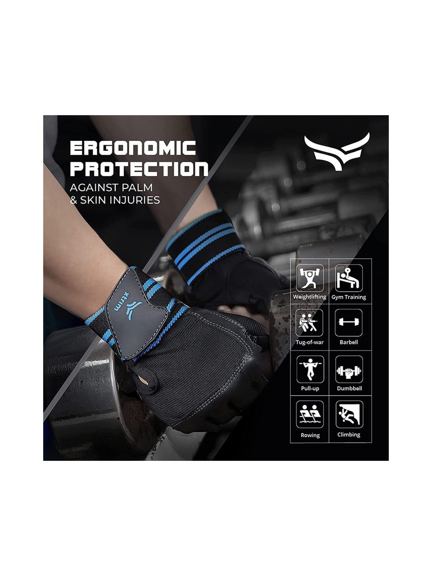 Xtrim X Macho Gym Gloves (Blue) Size - Free Size