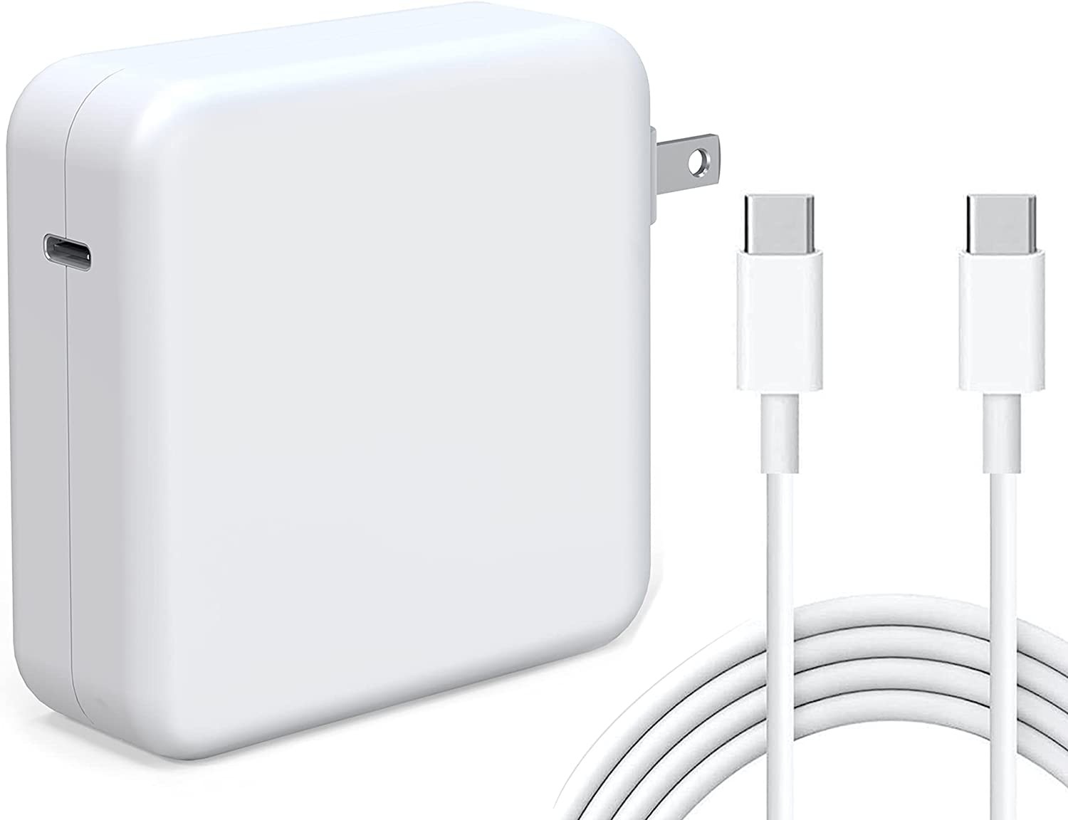 96W USB C Power Adapter, Compatible with MacBook Pro Charger 13 15 16 inch 2020 2019 2018 Works with USB C 96W 87W PD Power Charger, Included USB-C to USB-C Charge Cable (6.6ft/2m)