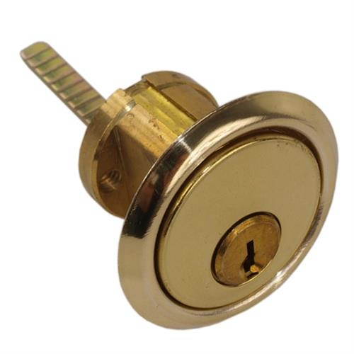 Ilco 7015SX-03 Polished Brass US3 Solid Brass Replacement Rim Cylinder Lock For Doors 1-3/8" - 2-1/4" Thick With Schlage SC1 Keyway