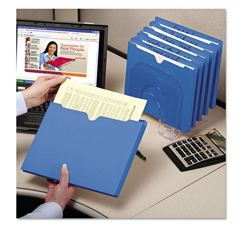 Smead Colored File Jackets with Reinforced Double-Ply Tab Letter 11 Pt Blue 50/Box 75562