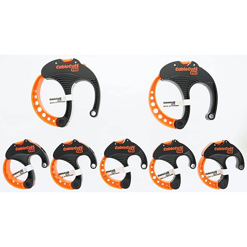 PRO Pack of 7 2x Large 3 Inch 5x Medium 2 Inch Diameter Adjustable Reusable Tie Replacements for Extension Cords or Electronics