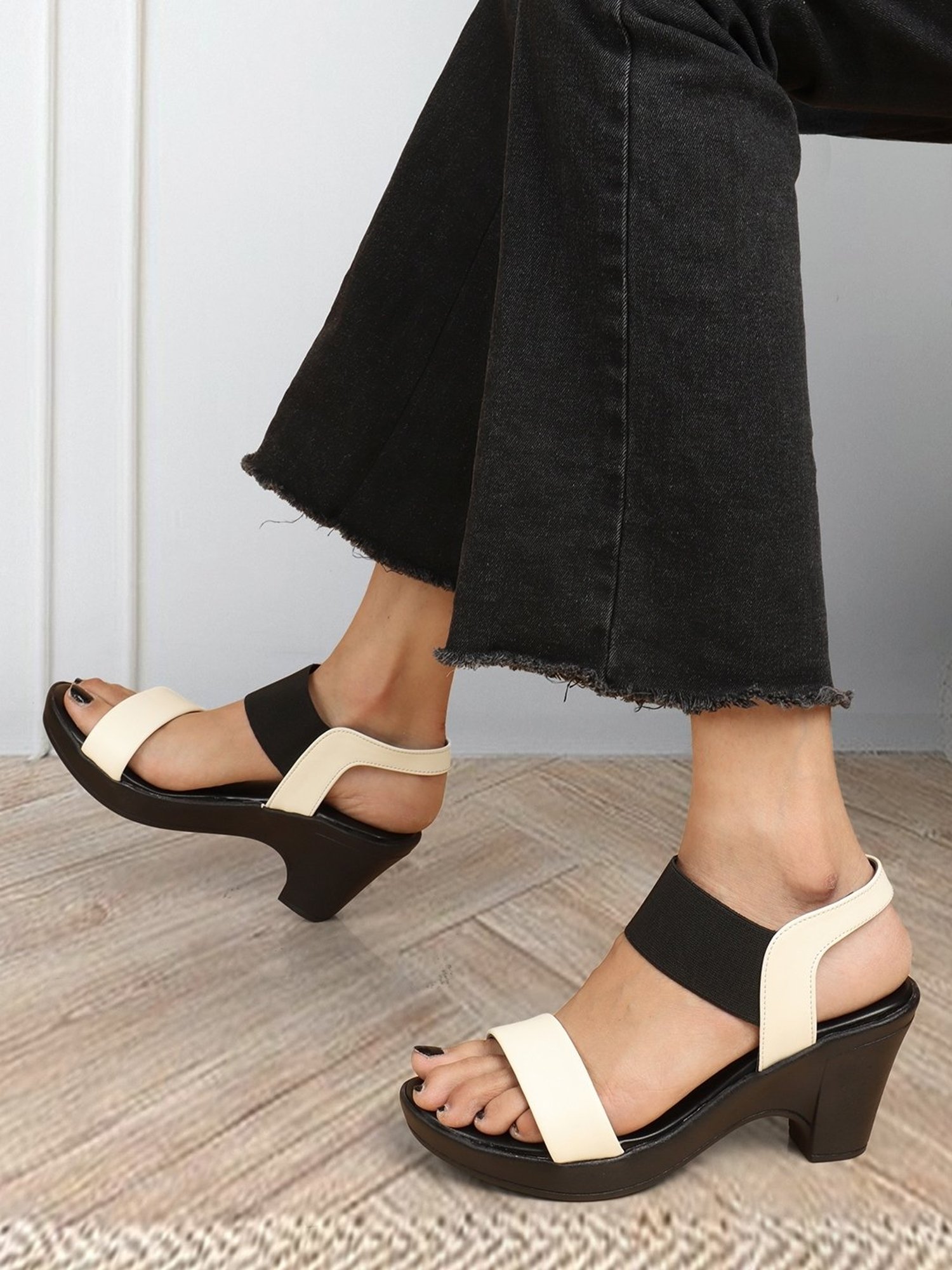 Iconics Women's White Back Strap Sandals