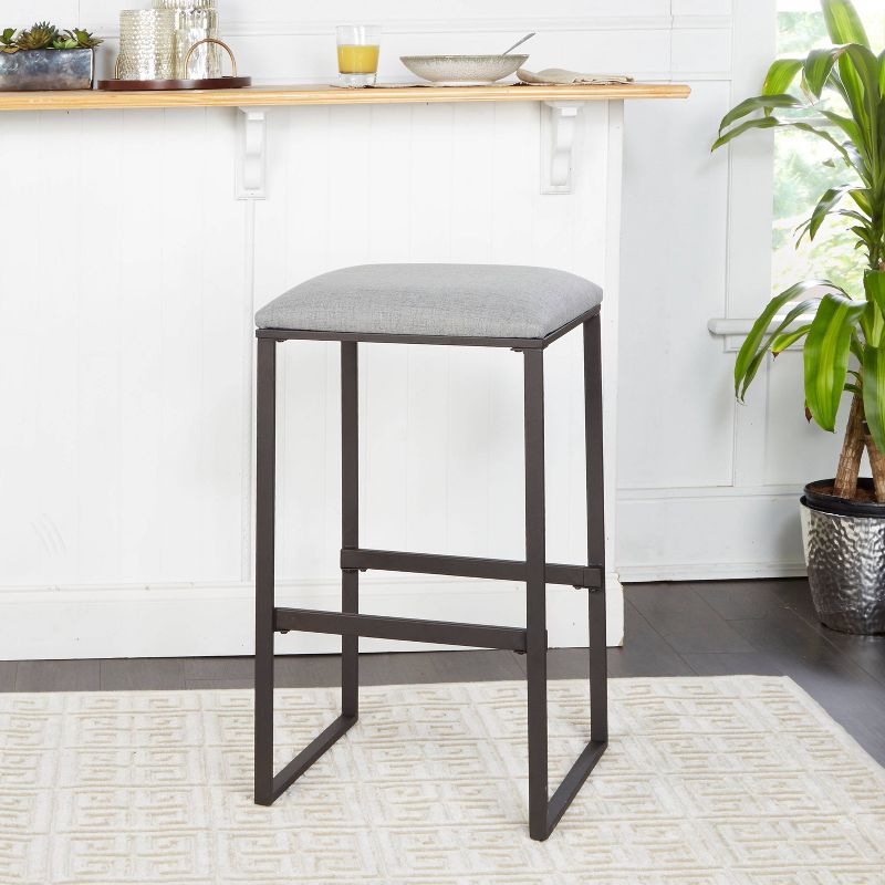 24" Square Base Saddle Stool Brown - Silverwood