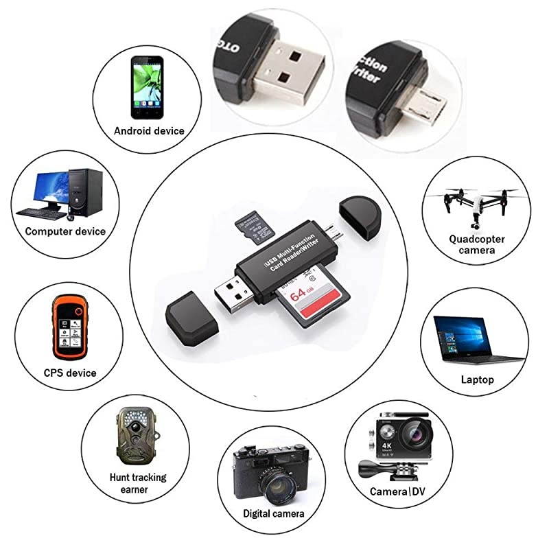 USB SD Card ReaderOTG AdapterMicro SD Card ReaderUSB 20 CardreaderTF SD Microsd SDXC SDHC MMC RSMMC Micro SDXC Micro SDHC UHSI Camera Reader for PC Laptop Smart Phones