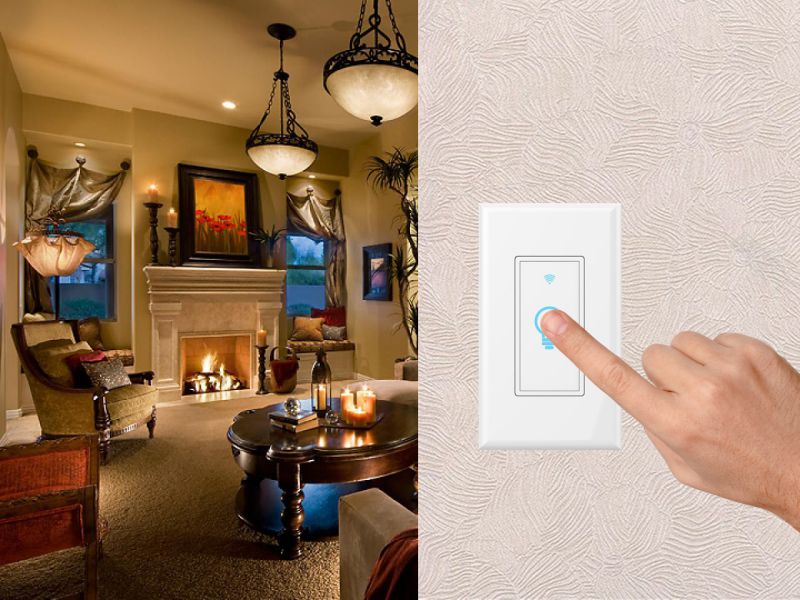 Smart Light Switch, Wi-Fi Wall Touch Remote Control with Smartphone Compatible with Alexa, Works with Google Assistant, Control Your Fixtures From Anywhere, No Hub Required, Timing Kuled (2pack)