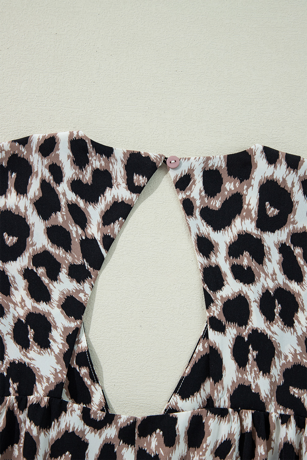 White Frill Mock Neck Sleeveless Tiered Floral Dress