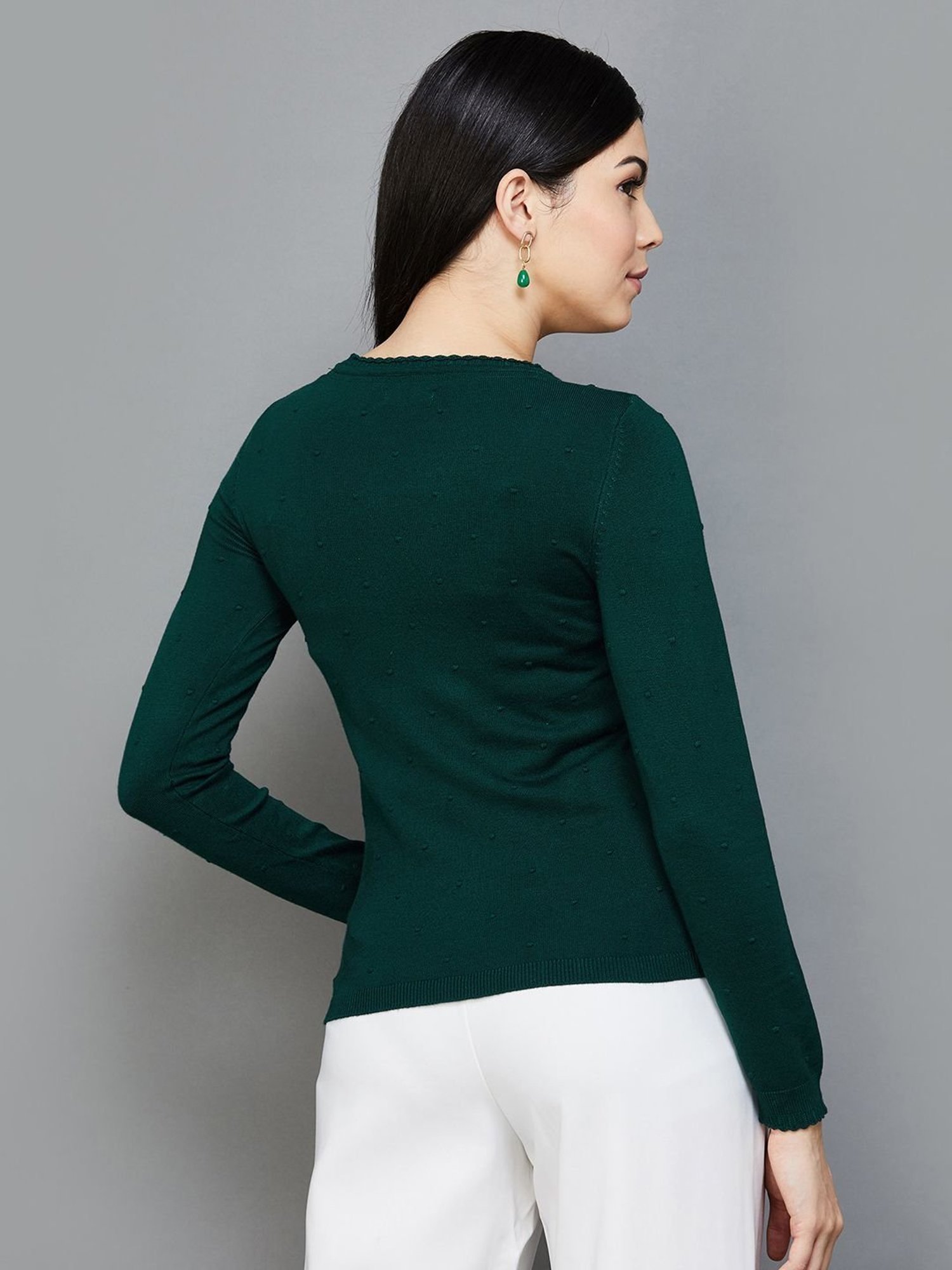 Code by Lifestyle Green Self Pattern Pullover