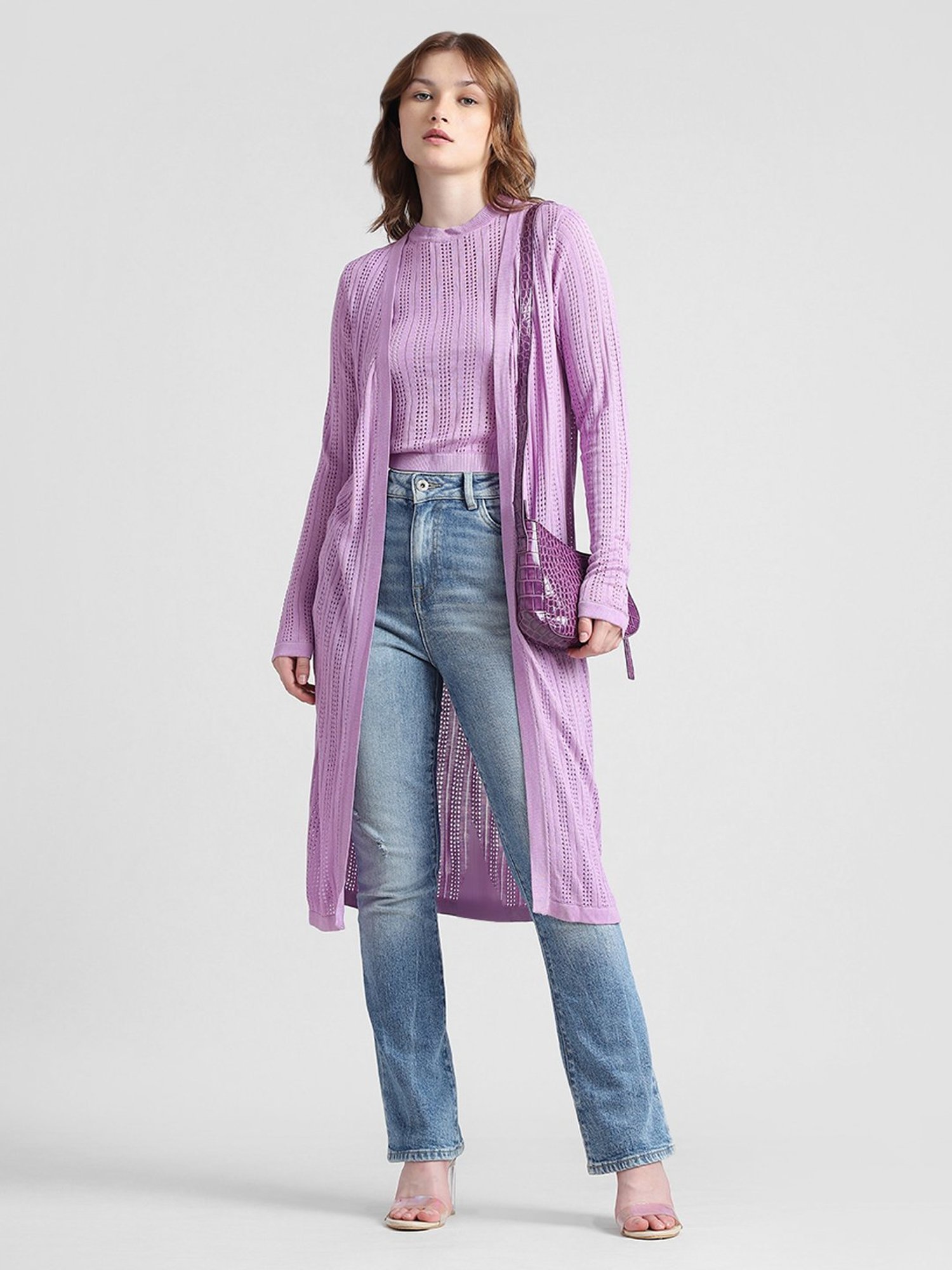 Only Lavender Regular Fit Long Shrug