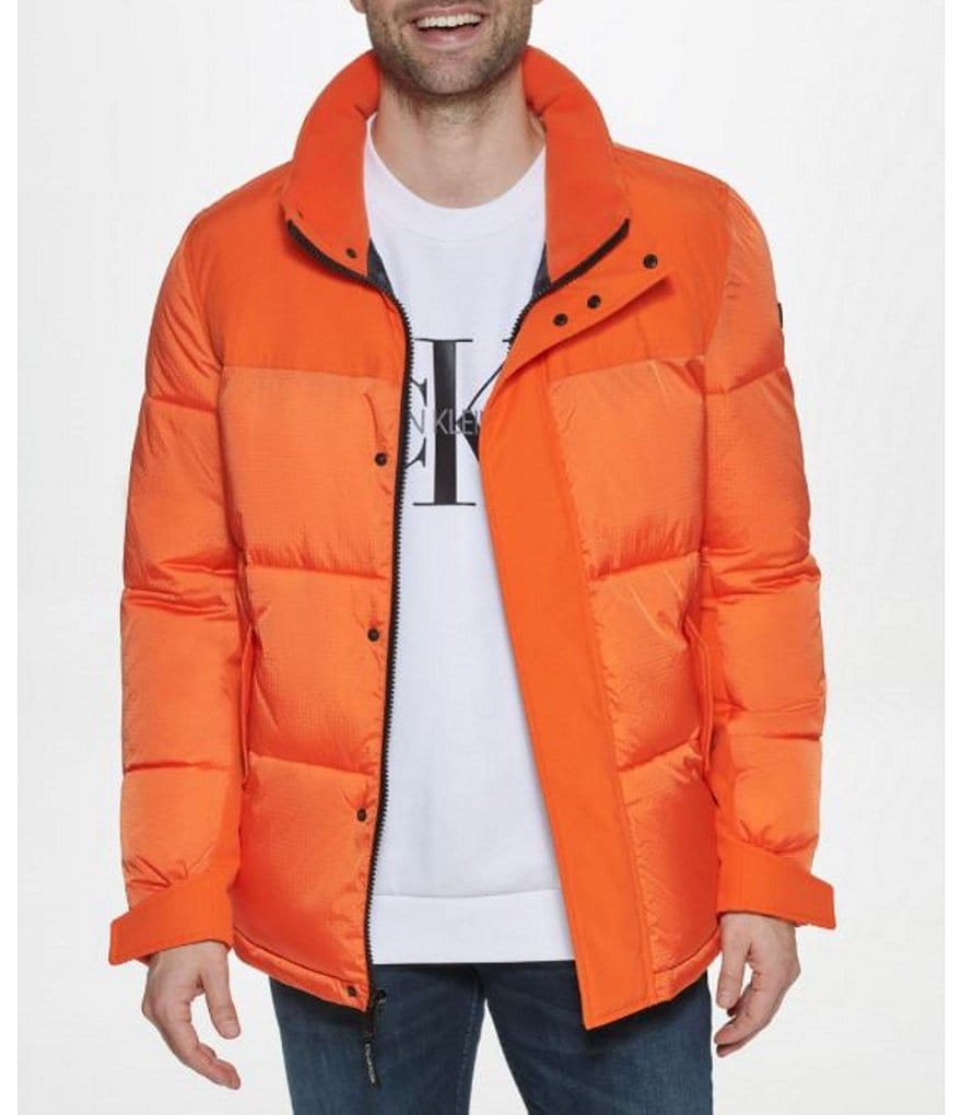 Cole Haan Hooded Down Zip Front Puffer Jacket