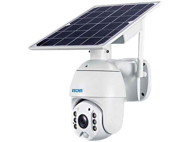 ESCAM QF480 1080P Cloud Storage PT 4G Battery PIR Alarm IP Camera With Solar Panel Full Color Night Vision IP66 Waterproof Two Way Audio Camera