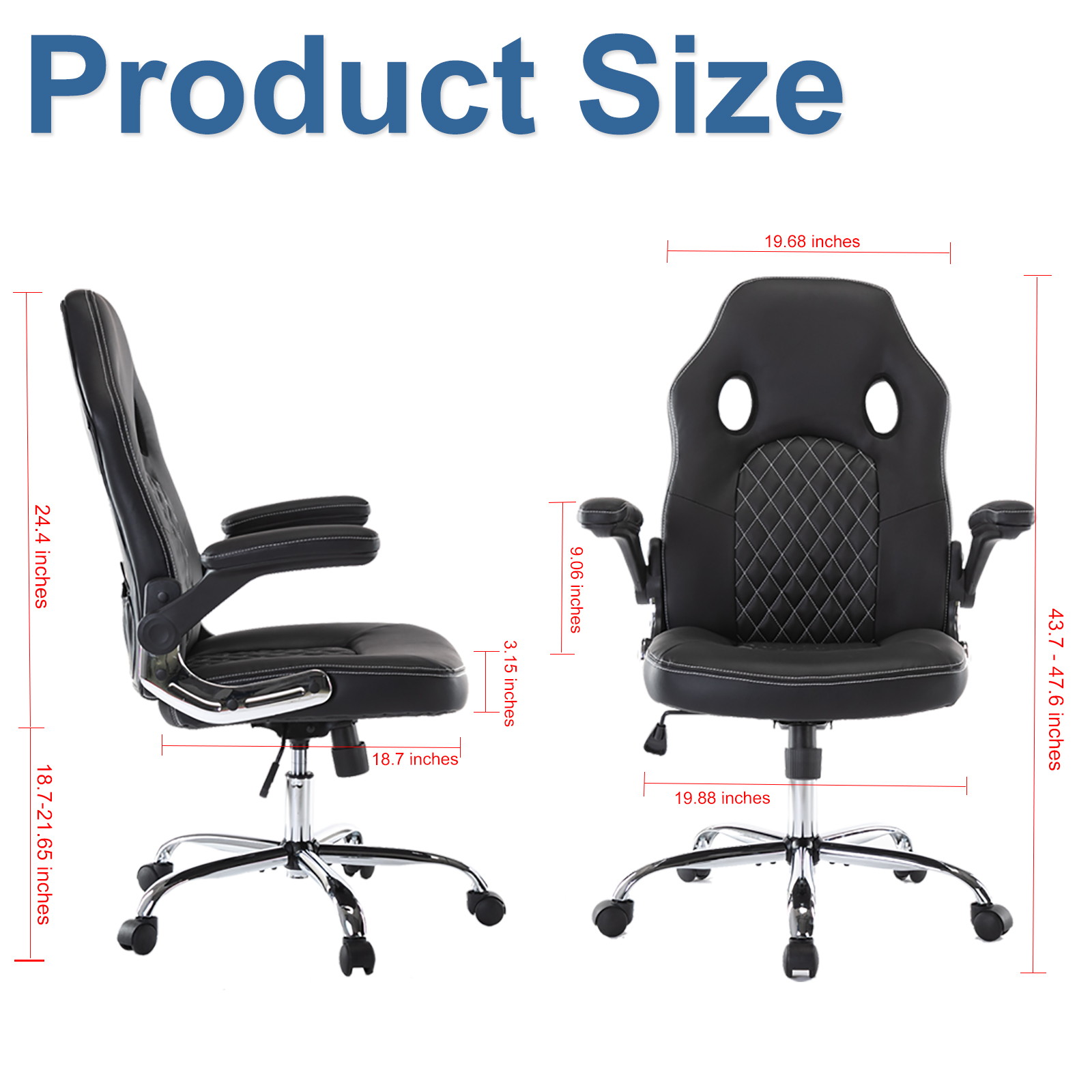 Gaming Chair, Racing Style Computer Desk Chair Padded Armrests Ergonomic Lumbar Support Adjustable Height
