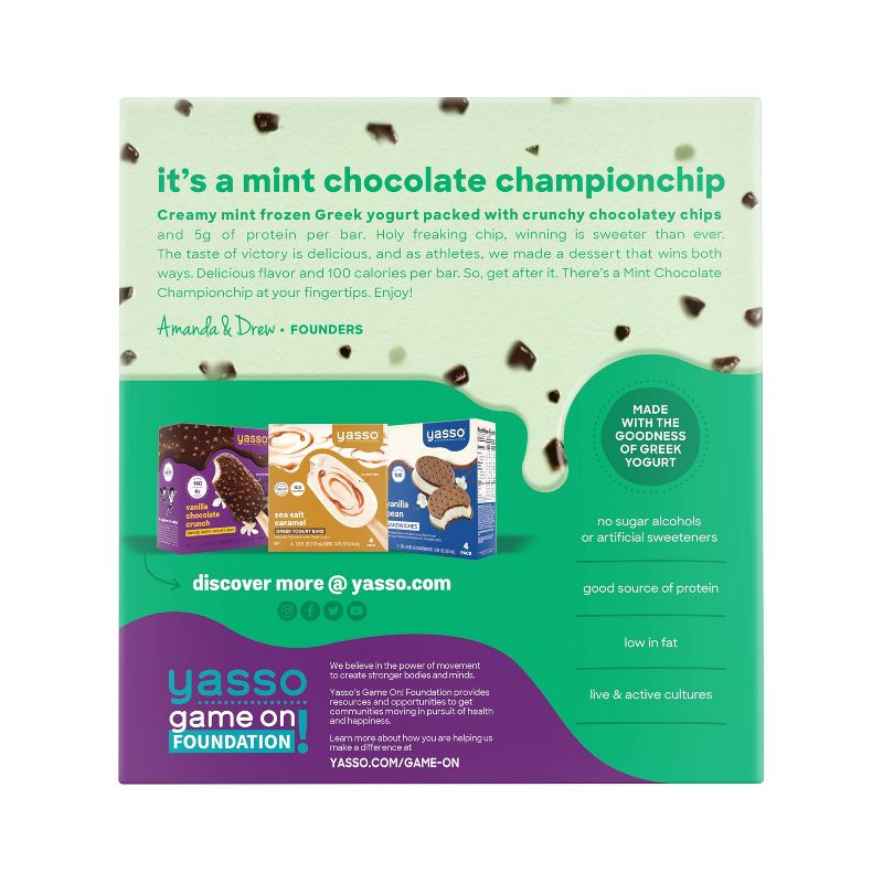 Yasso Frozen Greek Yogurt - Mint Chocolate Chip Bars - 4ct