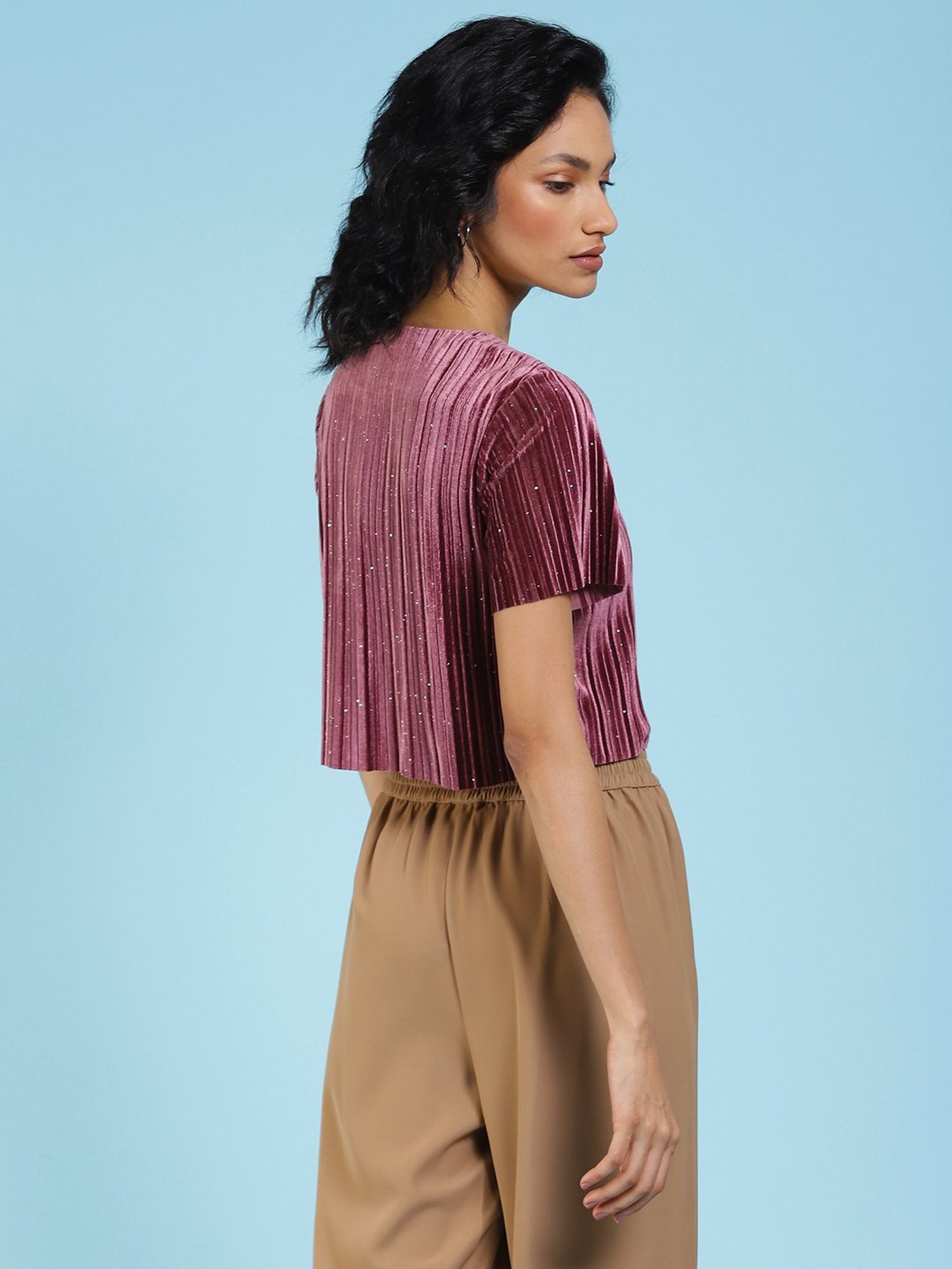 Label Ritu Kumar Dark Pink Crop Top