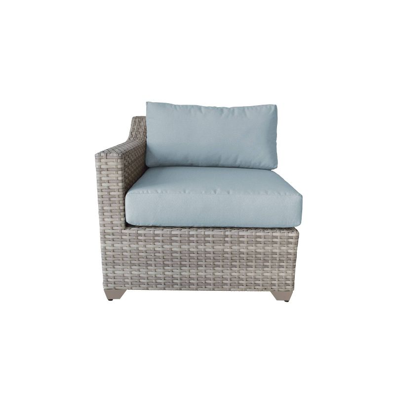 Nolin 7pc Sectional Weathered Brown Frame Sunbrella Spectrum Denim Fabric - La-Z-Boy