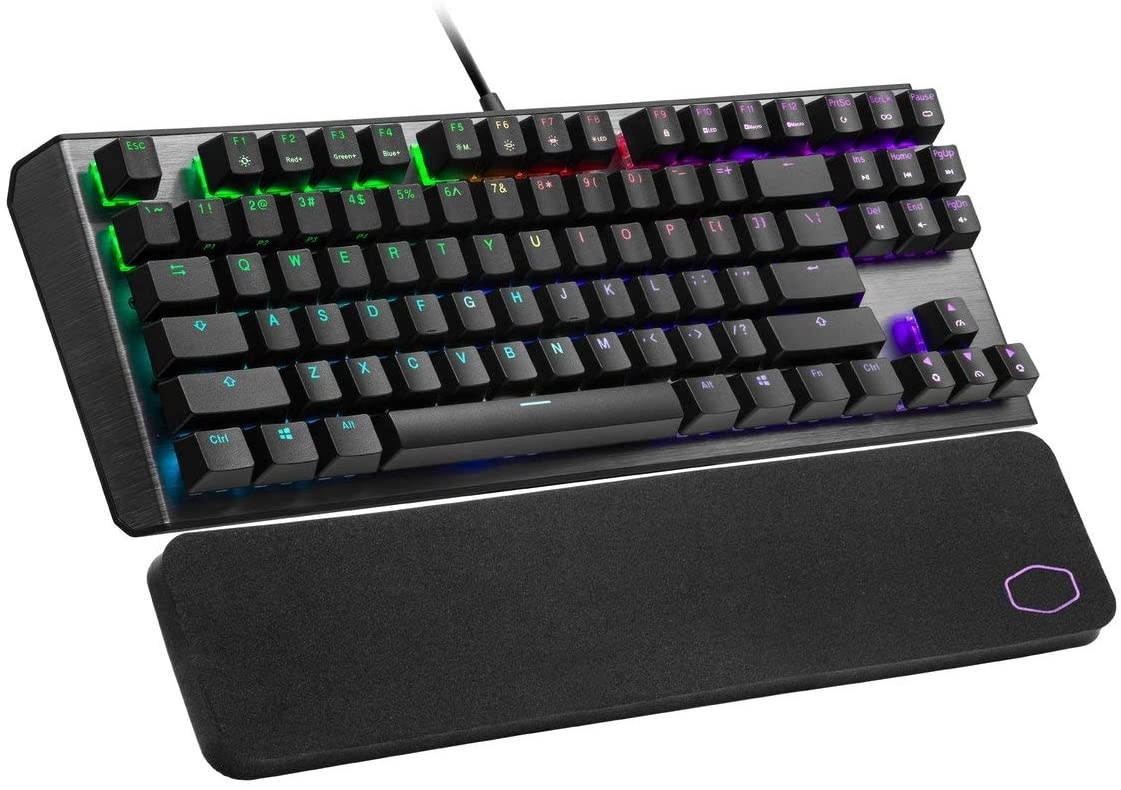 Cooler Master CK530 V2 Tenkeyless Gaming Mechanical Keyboard Brown Switch with RGB Backlighting, On-The-Fly Controls, and Aluminum Top Plate