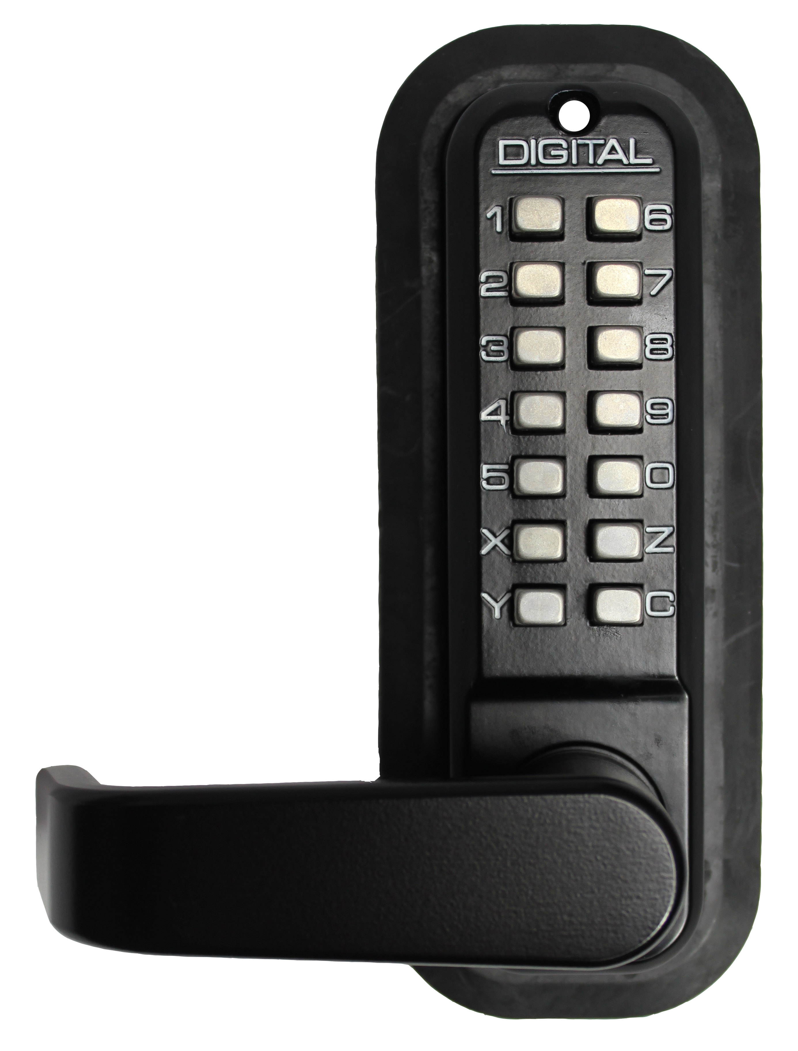 LockeyUSADigital Door Lock 2835 Lever Handle with Double Combination, Jet Black